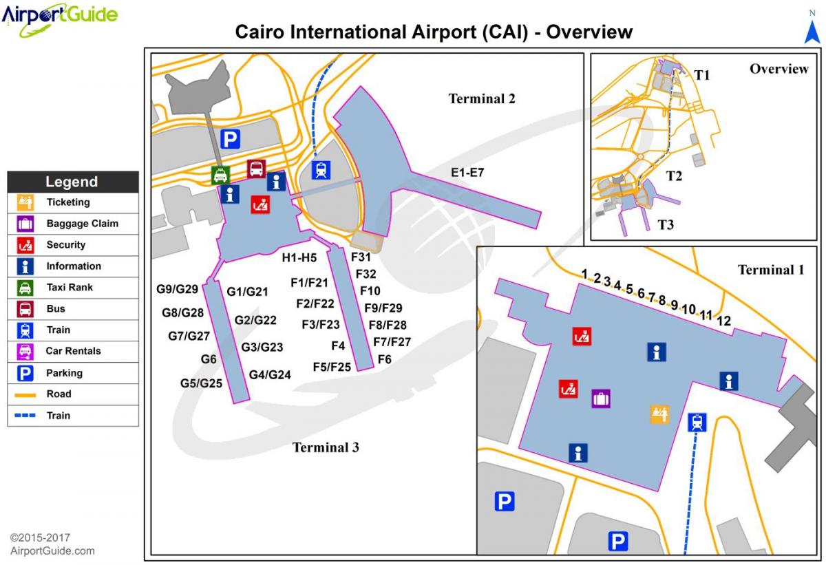 مطار القاهرة الدولي خريطة