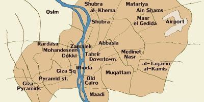 خريطة القاهرة والمناطق المحيطة بها