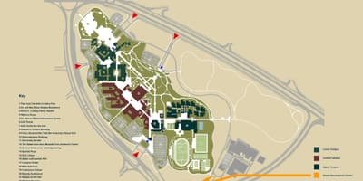 خريطة الجامعة الأمريكية بالقاهرة الجديدة القاهرة داخل الحرم الجامعي